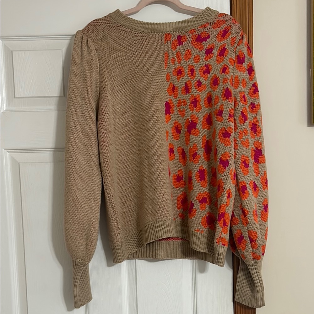 Leopard Print Beige Sweater